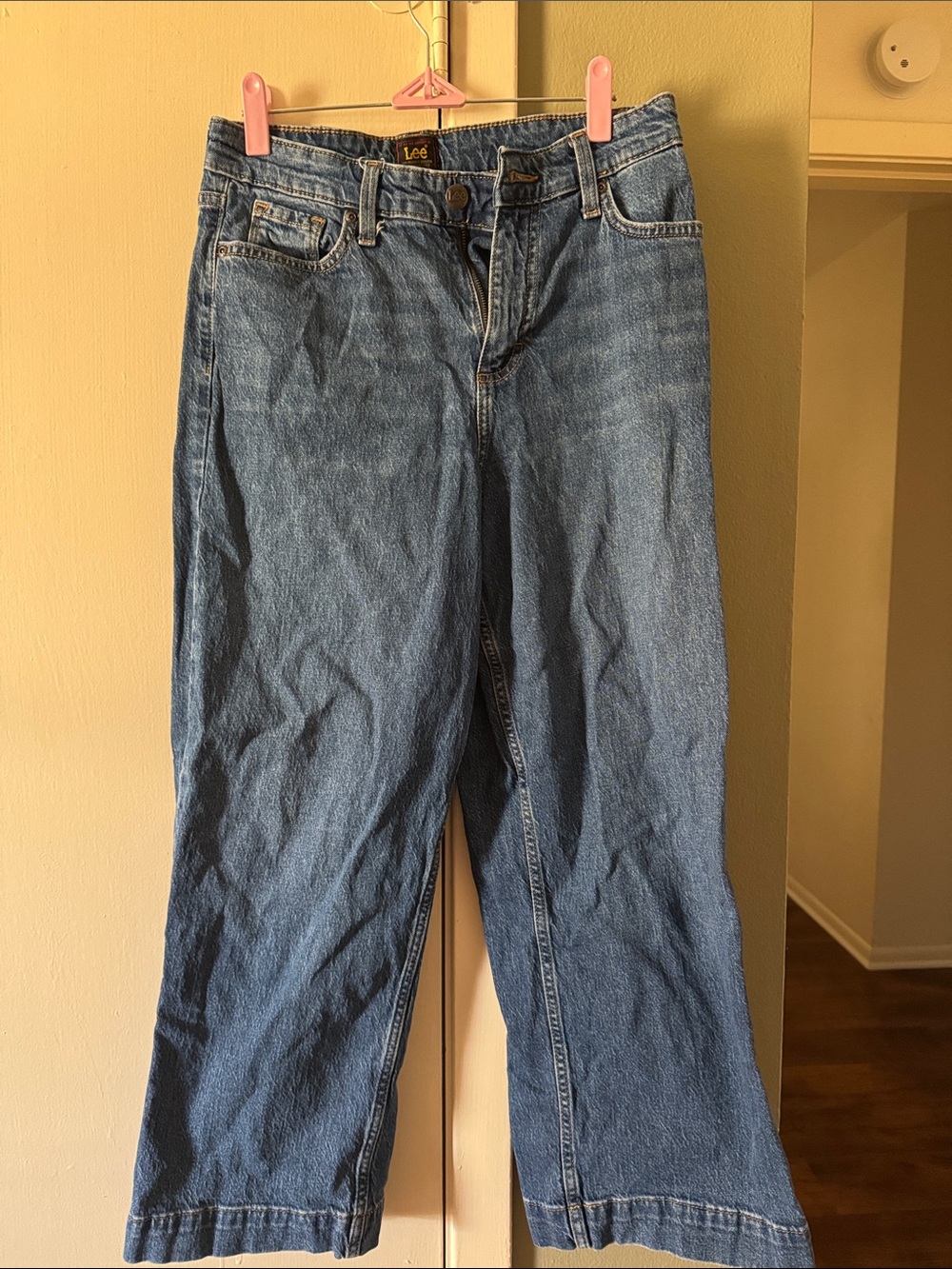 Lee Wide Leg Crop Denim Jeans